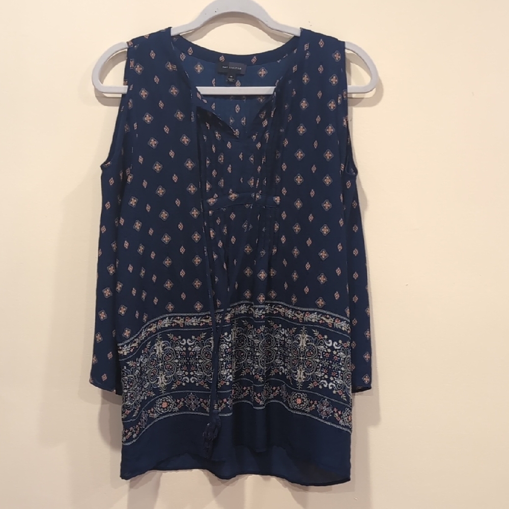 The Limited Blue and White Boho Blouse